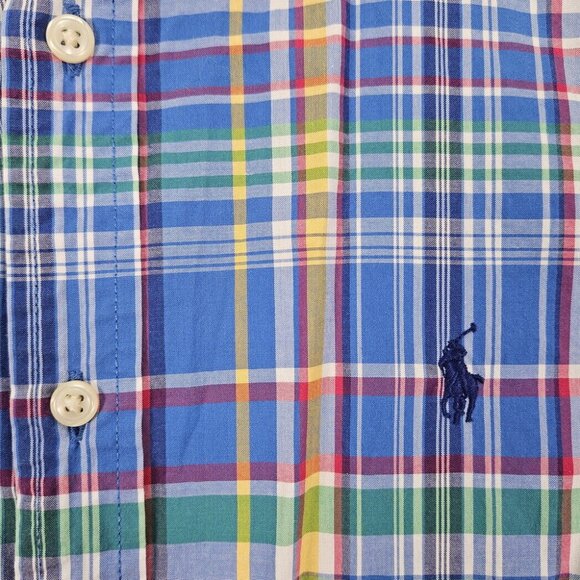 Ralph Lauren Button-Down Oxford Shirt Plaid Long Sleeve Boy Teen Size XL (18-20) - Picture 7 of 10